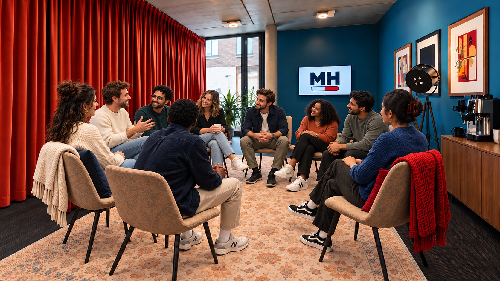 Mensen in gesprek bij MH Meet Moment